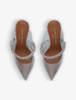 Kurt Geiger London Duke Crystal-embellished PVC Heeled Mules -Kurtgeiger Store R03880459 METALCOMB ALT01
