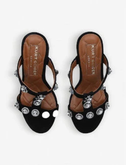 Kurt Geiger London Octavia Gemstone-embellished Suede Mules -Kurtgeiger Store R03880461 BLACKCOMB ALT01