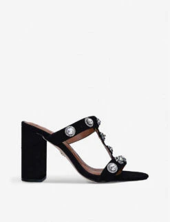 Kurt Geiger London Octavia Gemstone-embellished Suede Mules