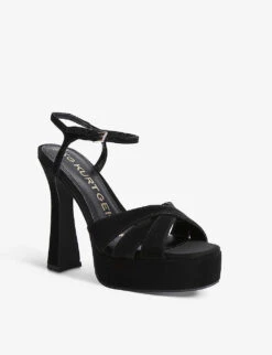 KG Kurt Geiger Simran Heeled Platform Faux-suede Sandals -Kurtgeiger Store R03881759 BLACK ALT02