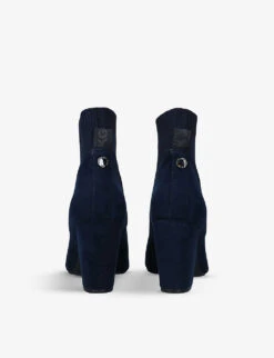 KG Kurt Geiger Tobi2 Heeled Knitted And Vegan-suede Ankle Boots -Kurtgeiger Store R03889810 NAVY ALT03