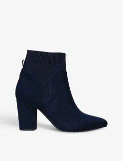 KG Kurt Geiger Tobi2 Heeled Knitted And Vegan-suede Ankle Boots