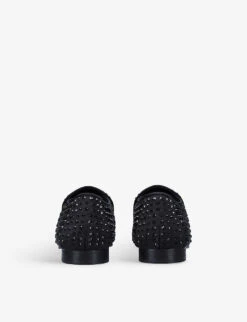 Kurt Geiger London Hugh Eagle And Stud-embellished Satin Loafers -Kurtgeiger Store R03892448 BLACK ALT03