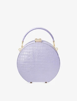 Hat Box Croc-embossed Leather Cross-body Bag -Kurtgeiger Store R03907509 LAVENDER ALT02