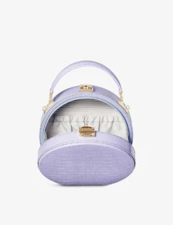 Hat Box Croc-embossed Leather Cross-body Bag -Kurtgeiger Store R03907509 LAVENDER ALT04