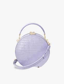 Hat Box Croc-embossed Leather Cross-body Bag