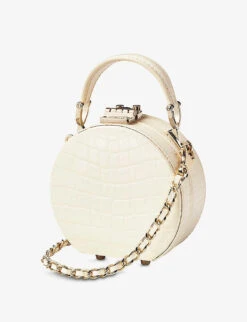 Hat Box Mini Croc-embossed Leather Cross-body Bag 8 Hat Box Mini Croc-embossed Leather Cross-body Bag -Kurtgeiger Store R03907521 IVORY ALT03