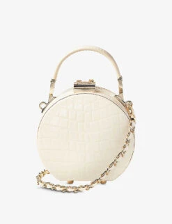 Hat Box Mini Croc-embossed Leather Cross-body Bag