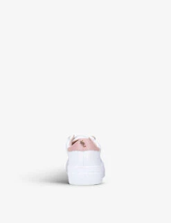 Kurt Geiger London Mini Liviah Embellished Leather Trainers 6-7 Years -Kurtgeiger Store R03918345 WHITE ALT03