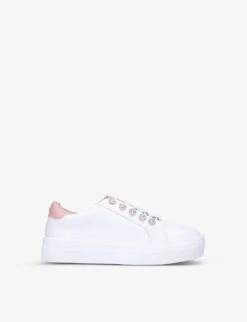 Kurt Geiger London Mini Liviah Embellished Leather Trainers 6-7 Years