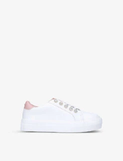Kurt Geiger London Mini Liviah Embellished Leather Trainers 7-9 Years