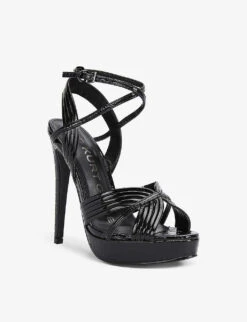 KG Kurt Geiger Sammy2 Vegan Strappy Faux-leather Heeled Sandals -Kurtgeiger Store R03927199 BLACK ALT02