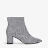 Kurt Geiger London Burlington Houndstooth-print Woven Ankle Boots