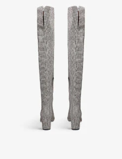 Kurt Geiger London Burlington Crystal-embellished Leather Over-the-knee Boots -Kurtgeiger Store R03929500 BEIGE ALT02