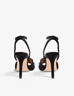 Kurt Geiger London Octavia Crystal-embellished Quilted Velvet Sandals 7 Kurt Geiger London Octavia Crystal-embellished Quilted Velvet Sandals -Kurtgeiger Store R03929529 BLACKCOMB ALT03