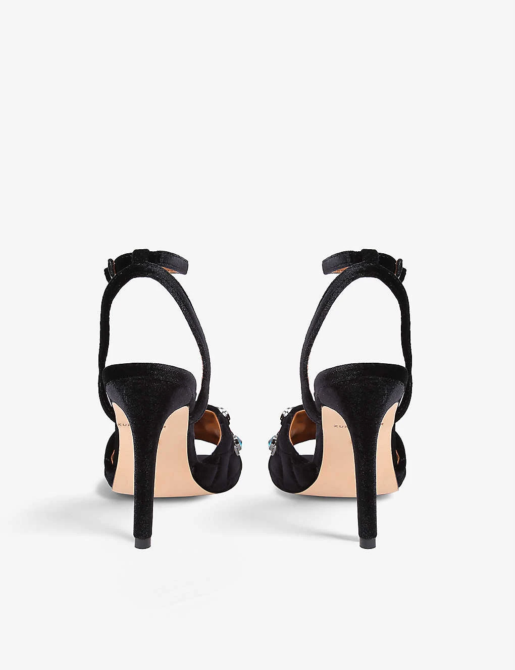 Kurt Geiger London Octavia Crystal-embellished Quilted Velvet Sandals 4 Kurt Geiger London Octavia Crystal-embellished Quilted Velvet Sandals - Image 4