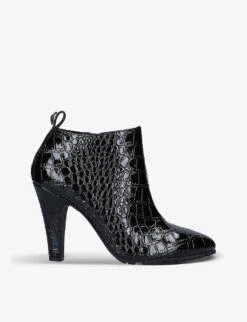 Kurt Geiger London Shoreditch Croc-effect Patent-leather Booties