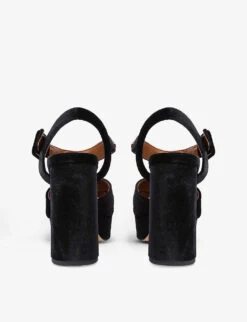 Kurt Geiger London Octavia Rhinestone-embellished Velvet Platform Sandals -Kurtgeiger Store R03929545 BLACKCOMB ALT03