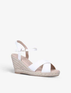 KG Kurt Geiger Purdy Espadrille Faux-leather Wedge Sandal 7 KG Kurt Geiger Purdy Espadrille Faux-leather Wedge Sandal -Kurtgeiger Store R03931808 WHITE ALT02
