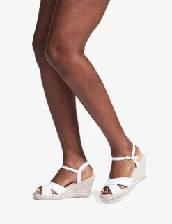 KG Kurt Geiger Purdy Espadrille Faux-leather Wedge Sandal 9 KG Kurt Geiger Purdy Espadrille Faux-leather Wedge Sandal -Kurtgeiger Store R03931808 WHITE ALT05