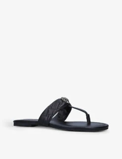 Kurt Geiger London Kensington T-bar Leather Sandals -Kurtgeiger Store R03935444 BLACK ALT02