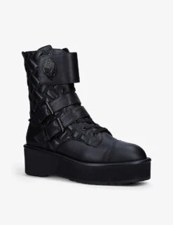 Kurt Geiger London Kensington Padded Leather Boots 7 Kurt Geiger London Kensington Padded Leather Boots -Kurtgeiger Store R03937946 BLACK ALT02