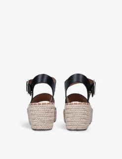 KG Kurt Geiger Pia Open-toe Faux-leather Wedge Sandals -Kurtgeiger Store R03939025 BLACK ALT03