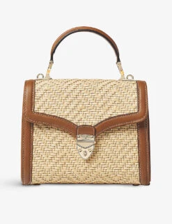 Mayfair Medium Raffia And Leather Top-handle Bag -Kurtgeiger Store R03943101 TAN ALT02