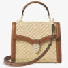 Mayfair Medium Raffia And Leather Top-handle Bag
