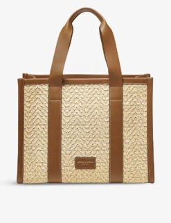 Henley Small Chevron Raffia Tote Bag