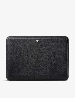 Logo-embossed Grained-leather Laptop Case