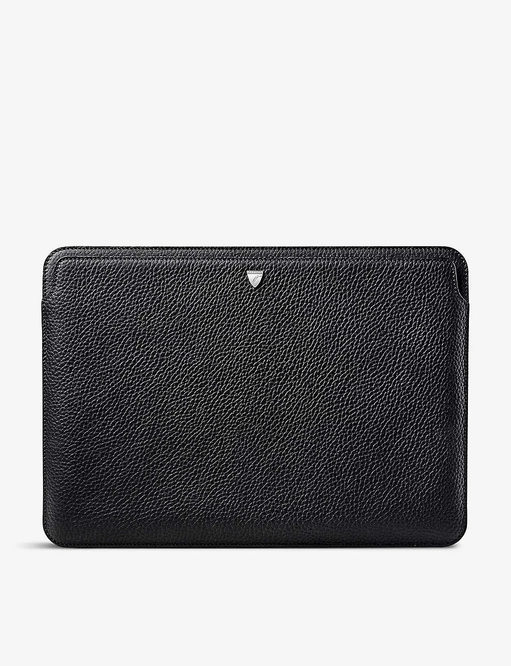 Logo-embossed Grained-leather Laptop Case 1 Logo-embossed Grained-leather Laptop Case