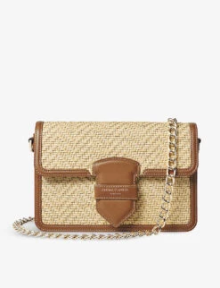 Resort Chevron Raffia Shoulder Bag