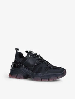 KG Kurt Geiger Limitless Chunky-soled Vegan-leather And Mesh Trainers -Kurtgeiger Store R03943529 BLACK ALT02