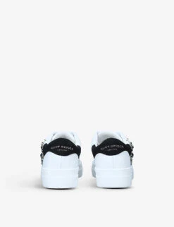 Kurt Geiger London Mini Laney Eye-embellished Leather Trainers 7-9 Years -Kurtgeiger Store R03945257 WHITE ALT03