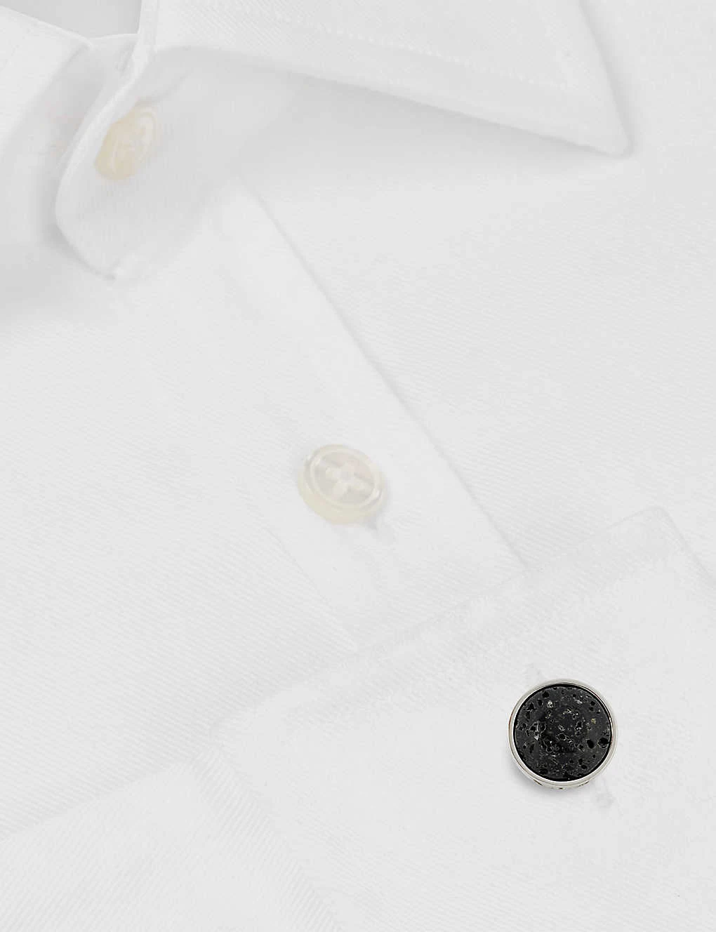 Volcanic Rock Rhodium-plated Cufflinks 2 Volcanic Rock Rhodium-plated Cufflinks - Image 2