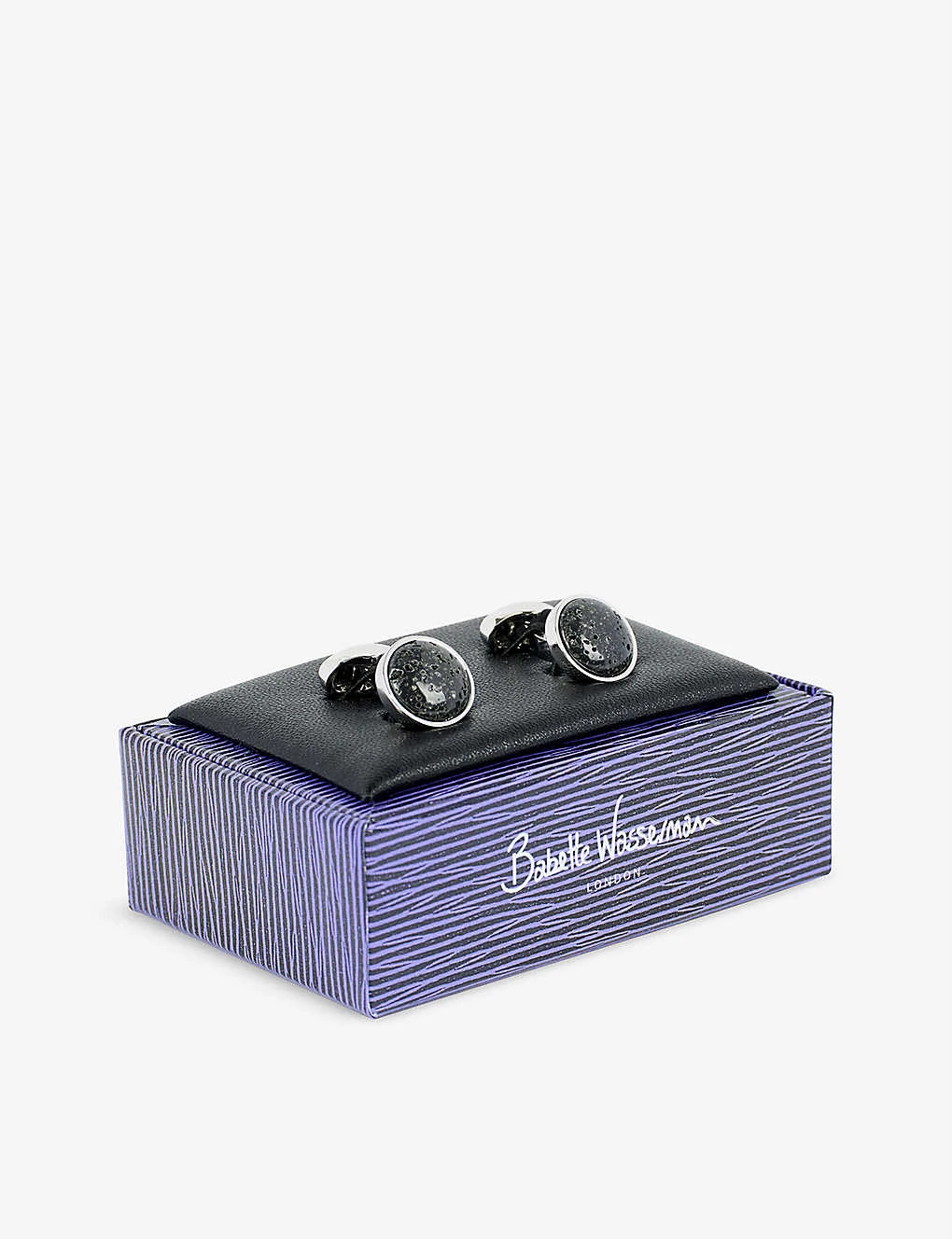 Volcanic Rock Rhodium-plated Cufflinks 3 Volcanic Rock Rhodium-plated Cufflinks - Image 3