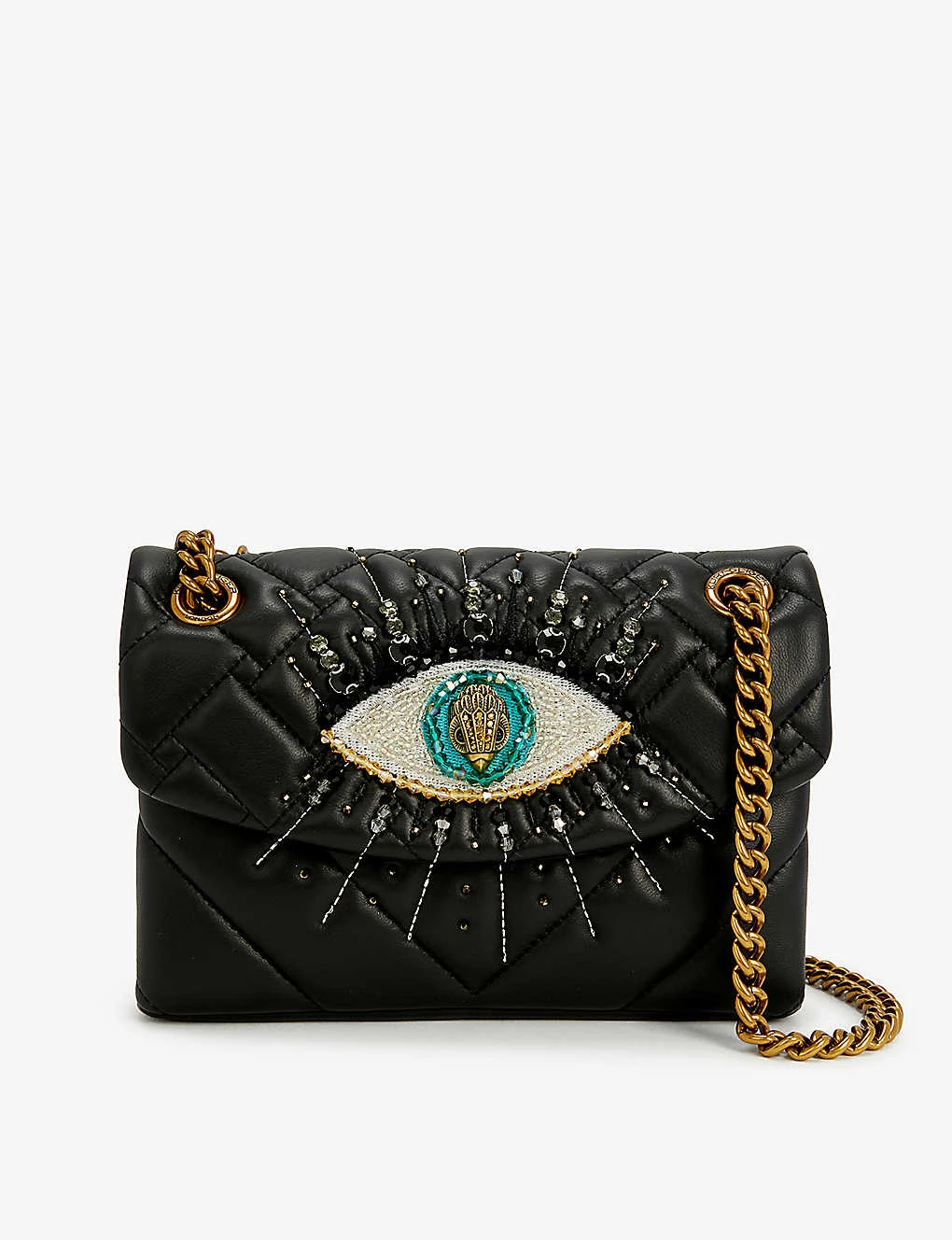 Kurt Geiger London Mini Kensington Embellished Eye Leather Shoulder Bag 1 Kurt Geiger London Mini Kensington Embellished Eye Leather Shoulder Bag
