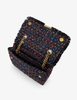 Kurt Geiger London Kensington Frayed-edge Tweed Cross-body Bag -Kurtgeiger Store R03953488 REDCOMB ALT03