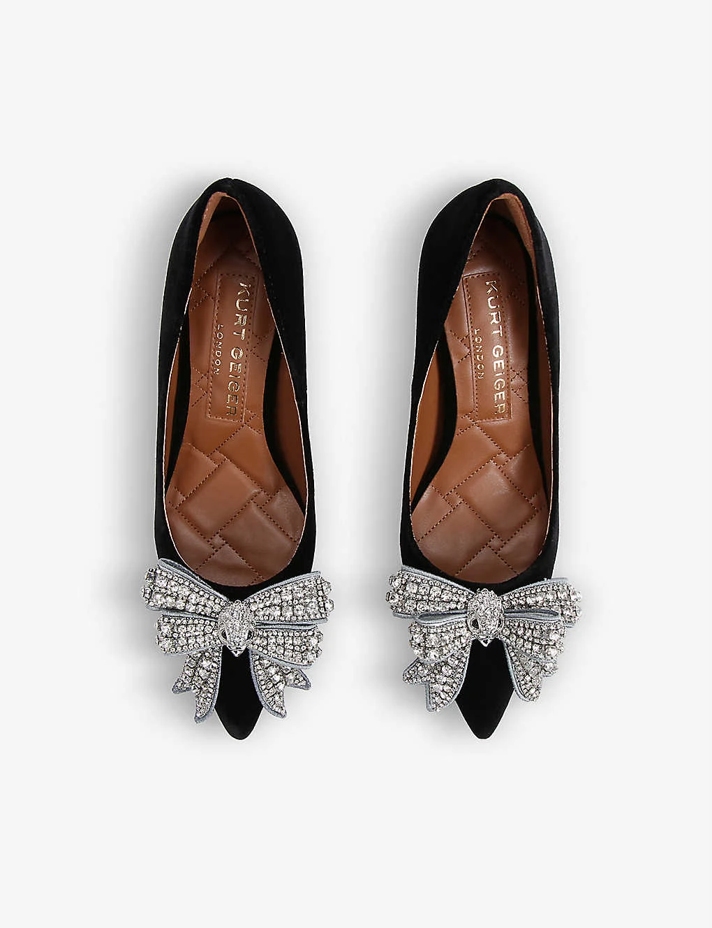 Kurt Geiger London Belgravia Bow Crystal-embellished Velvet Court Heels 2 Kurt Geiger London Belgravia Bow Crystal-embellished Velvet Court Heels - Image 2