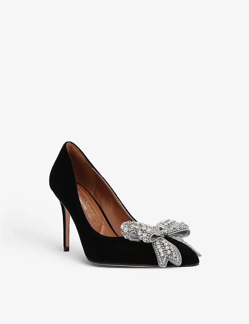 Kurt Geiger London Belgravia Bow Crystal-embellished Velvet Court Heels 3 Kurt Geiger London Belgravia Bow Crystal-embellished Velvet Court Heels - Image 3