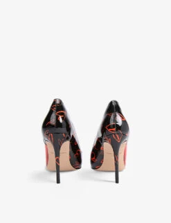 Kurt Geiger London Belgravia Heart-print Leather And Vinyl Courts -Kurtgeiger Store R03964288 BLKRED ALT03