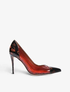 Kurt Geiger London Belgravia Heart-print Leather And Vinyl Courts