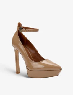 Kurt Geiger London Shoreditch Patent-leather Platform Court Heels -Kurtgeiger Store R03964294 CAMEL ALT02