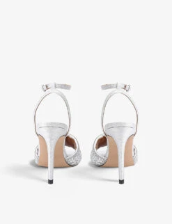 Kurt Geiger London Kensington Heeled Metallic Sandals -Kurtgeiger Store R03966177 SILVERCOM ALT03
