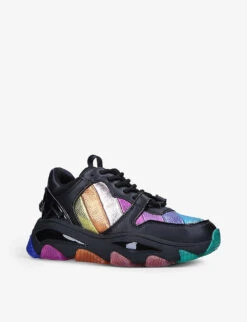 Kurt Geiger London Lettie Eagle Leather Chunky Sole Trainers -Kurtgeiger Store R03966184 BLACKCOMB ALT02