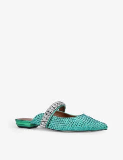 Kurt Geiger London Princely Crystal-embellished Slip-on Shoes -Kurtgeiger Store R03966196 TEAL ALT02