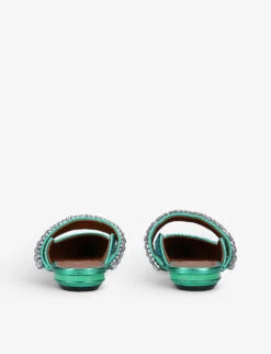 Kurt Geiger London Princely Crystal-embellished Slip-on Shoes -Kurtgeiger Store R03966196 TEAL ALT03