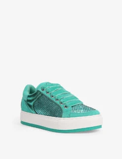 Kurt Geiger London Southbank Panelled Leather Trainers -Kurtgeiger Store R03967412 GREEN ALT02
