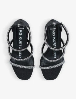 KG Kurt Geiger Foster 2 Crystal-embellished Glitter Heeled Sandals -Kurtgeiger Store R03969859 BLACK ALT01